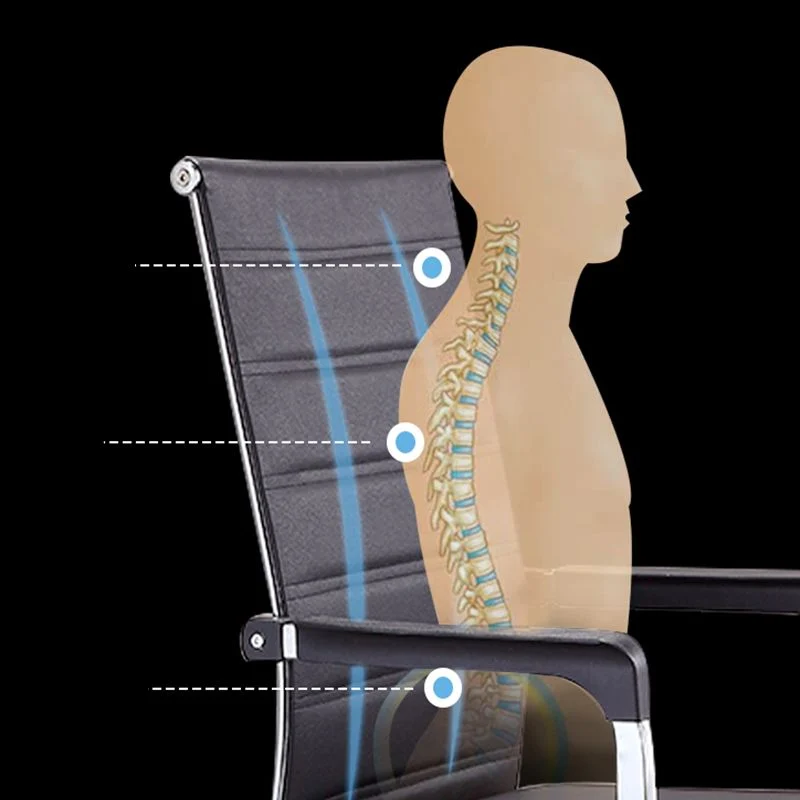 Chaise de travail de style moderne, sans roulettes, chaise de bureau avec accoudoirs fixes Clearhalo
