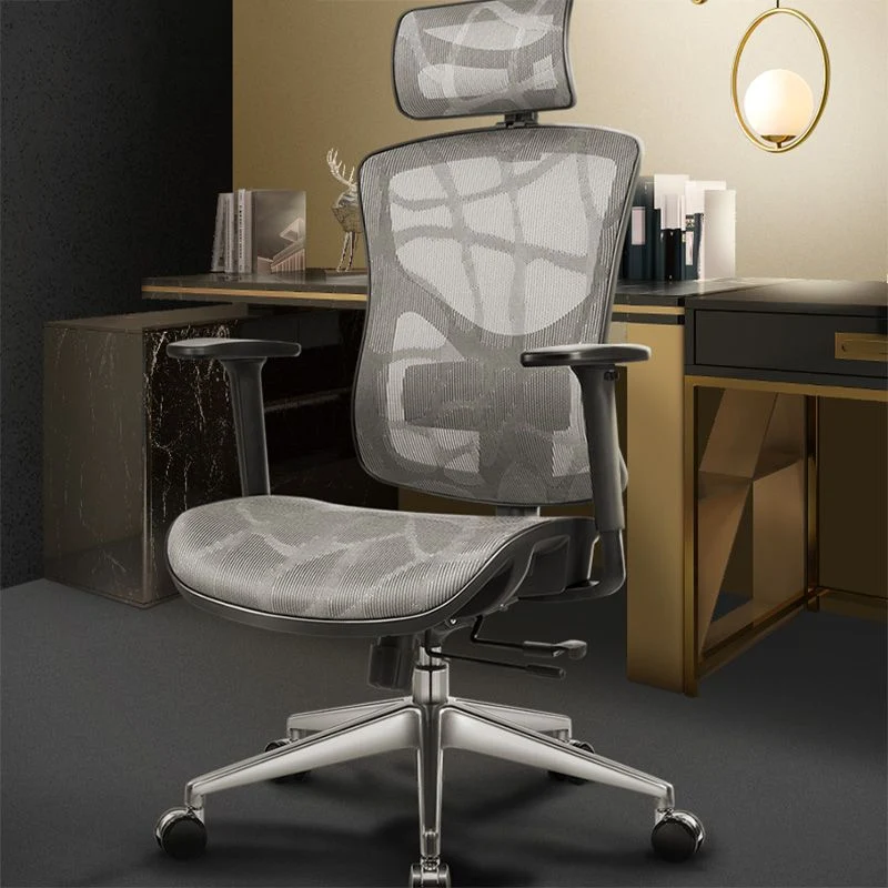 Chaise de travail en velours, chaise de bureau moderne à dossier haut, pivotante et côtelée Clearhalo