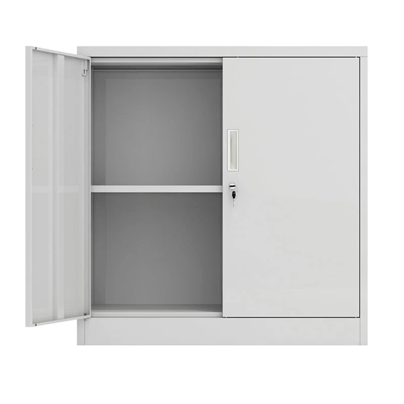 Classeur en acier Classeur contemporain en argent avec serrure et rangement Clearhalo