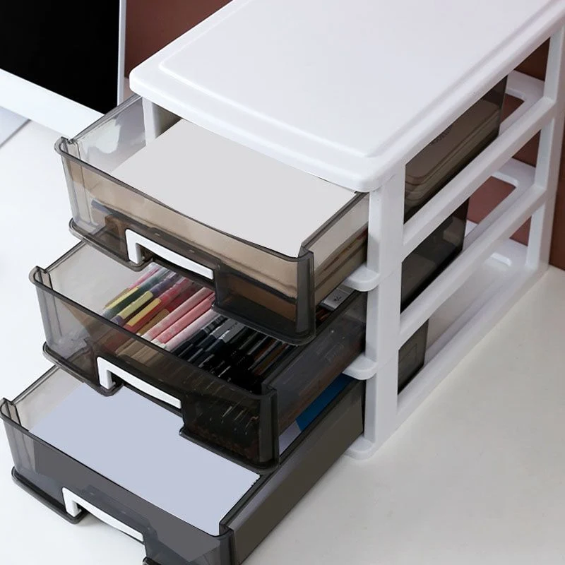 Classeur acrylique moderne à tiroirs classeur acrylique vertical pour le bureau Clearhalo