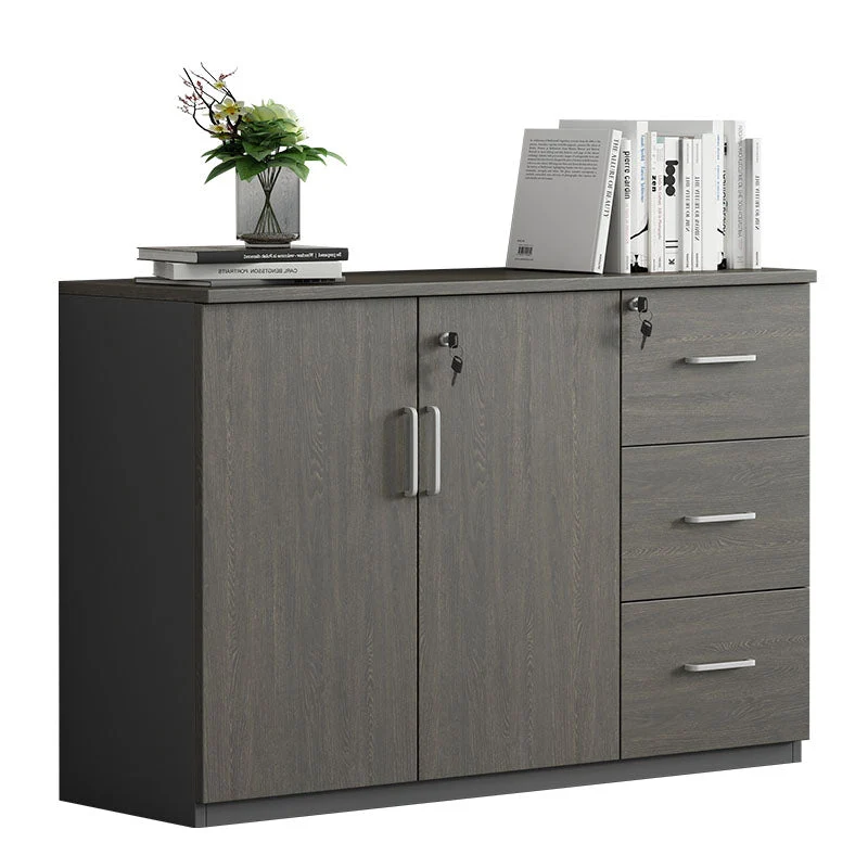 Classeur en bois moderne avec rangement à serrure pour le bureau à domicile Clearhalo