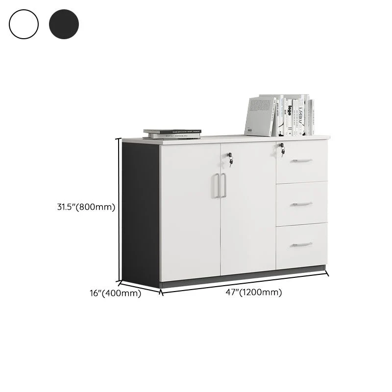 Classeur en bois moderne avec rangement à serrure pour le bureau à domicile Clearhalo