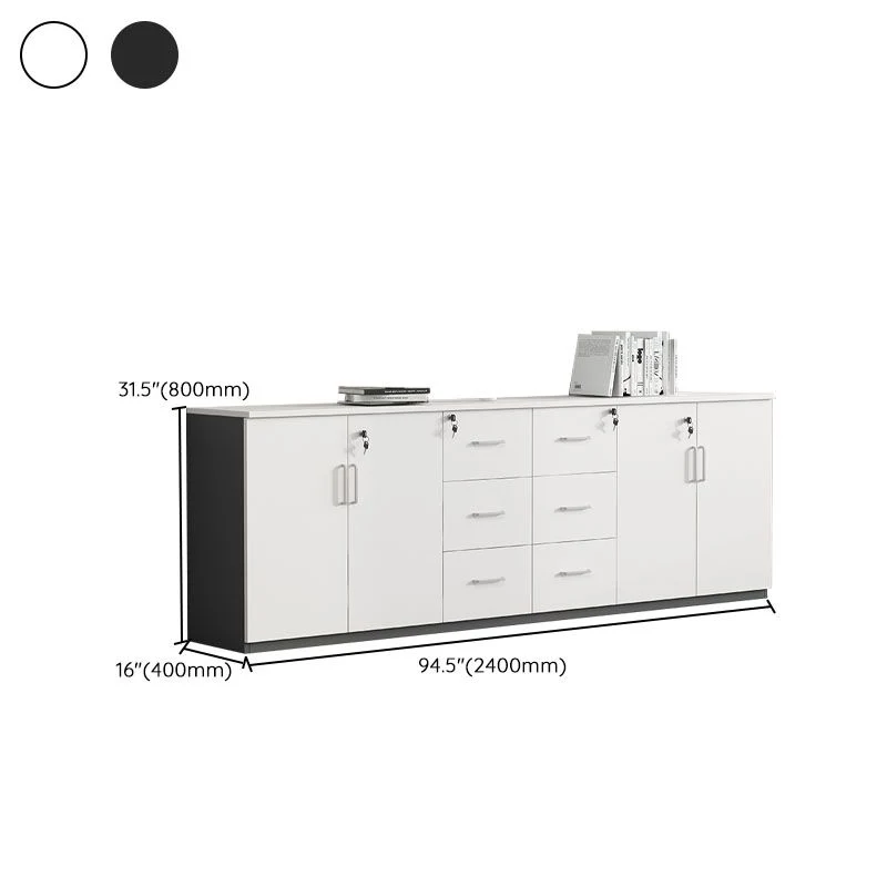 Classeur en bois moderne avec rangement à serrure pour le bureau à domicile Clearhalo