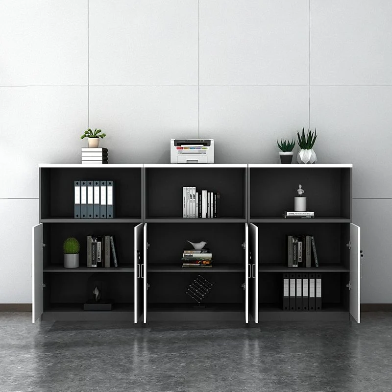 Classeur en bois moderne à verrouillage vertical avec étagères de rangement Clearhalo