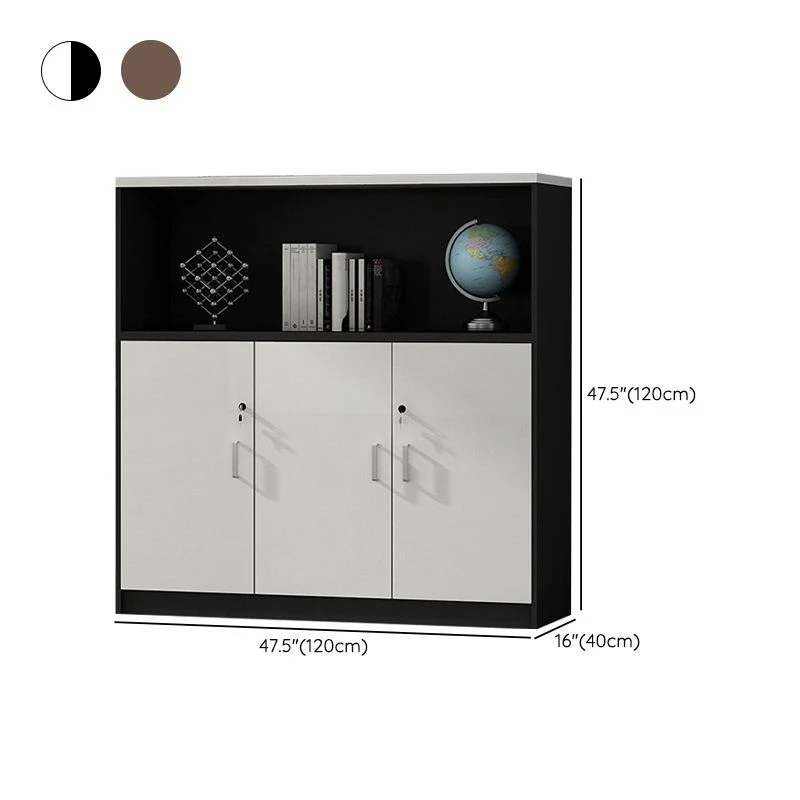 Classeur en bois moderne à verrouillage vertical avec étagères de rangement Clearhalo