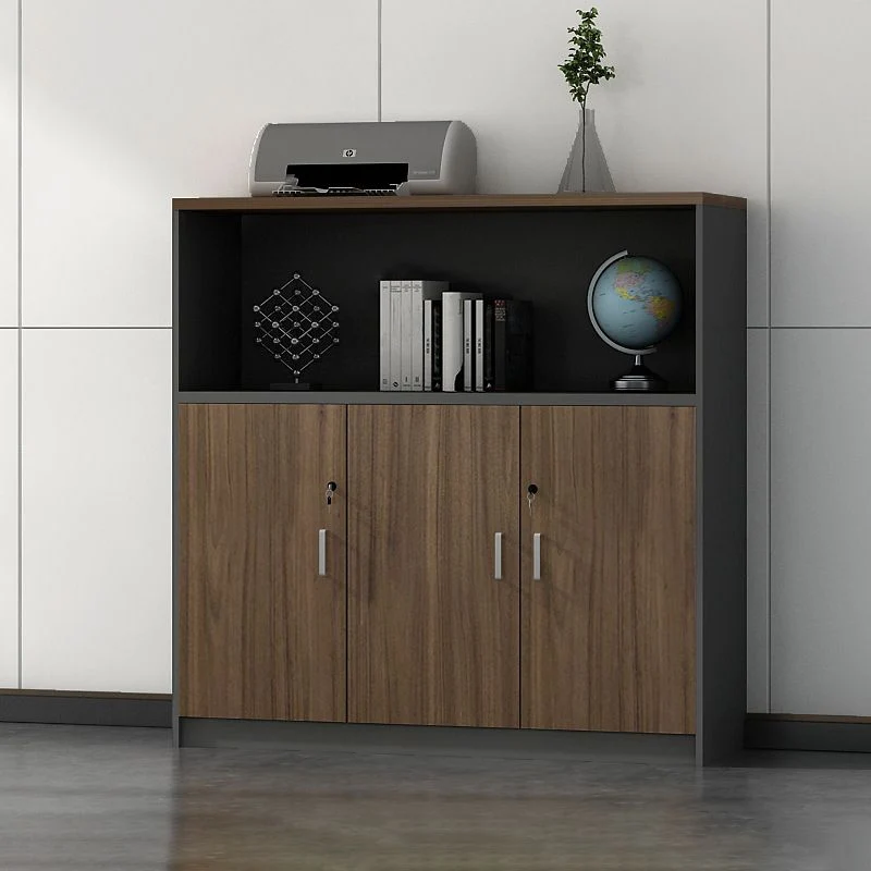 Classeur en bois moderne à verrouillage vertical avec étagères de rangement Clearhalo