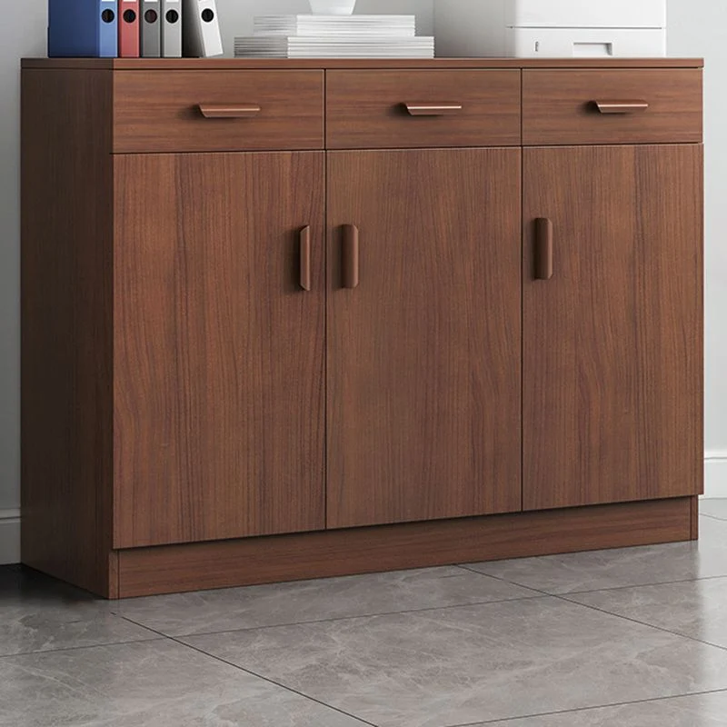 Classeur en bois à tiroirs latéraux contemporains, classeur pour la maison ou le bureau Clearhalo