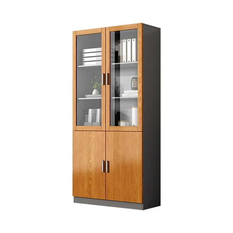 Classeur en bois et verre, étagères de rangement verticales, classeur contemporain Clearhalo