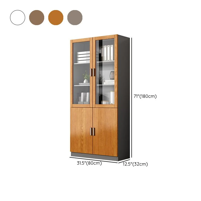 Classeur en bois et verre, étagères de rangement verticales, classeur contemporain Clearhalo