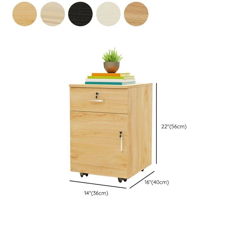 Classeur de bureau classique classeur en bois avec roulettes Clearhalo