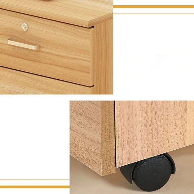 Classeur de bureau classique classeur en bois avec roulettes Clearhalo