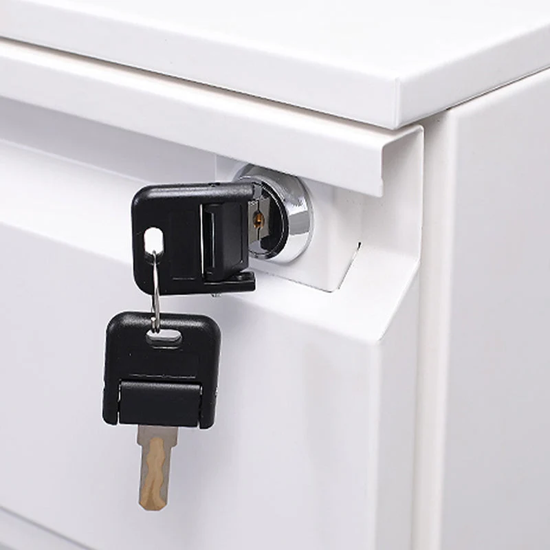 Classeur contemporain en acier avec piédestal et serrure et rangement Clearhalo