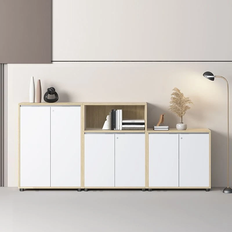 Classeur contemporain à cadre en bois, classeur blanc Clearhalo