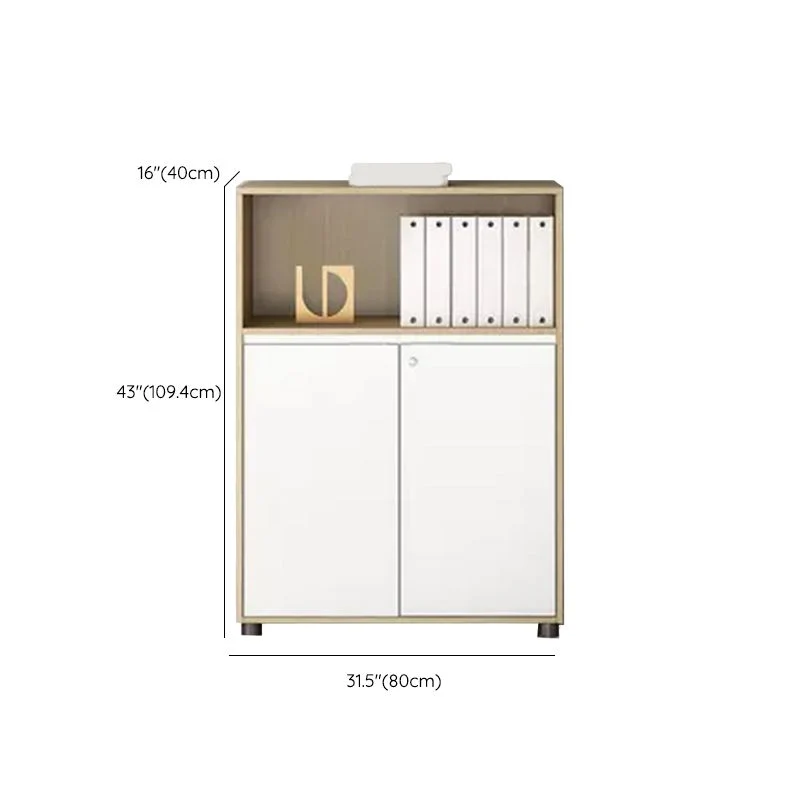 Classeur contemporain à cadre en bois, classeur blanc Clearhalo