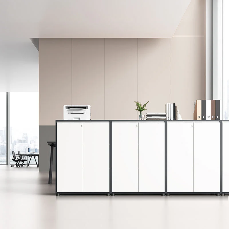 Classeur contemporain à cadre en bois, classeur blanc Clearhalo
