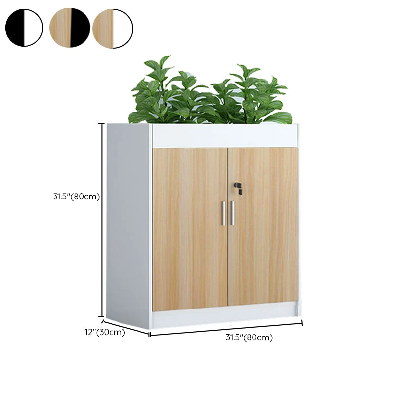 Classeur contemporain cadre en bois serrure à clé classeur latéral pour bureau Clearhalo