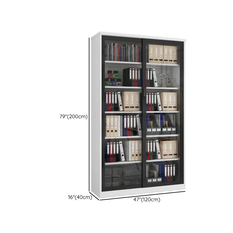 Classeur contemporain Color Block Classeur en métal avec étagères de rangement Clearhalo