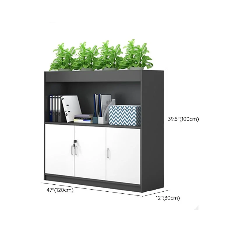 Classeur contemporain de stockage classeur latéral à cadre en bois Clearhalo