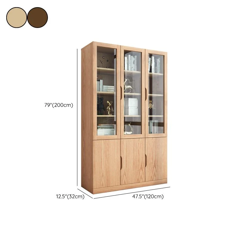 Classeur contemporain de stockage de portes en verre de cadre en bois de classeur Clearhalo