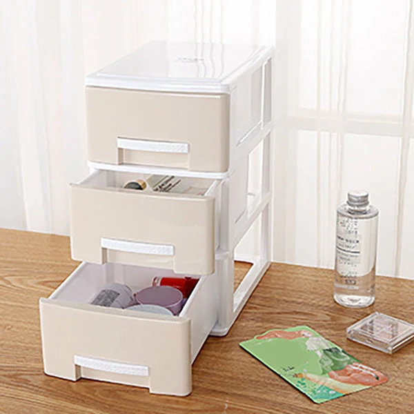Classeur contemporain à tiroirs latéraux en plastique pour la maison et le bureau Clearhalo