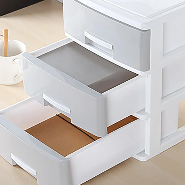 Classeur contemporain à tiroirs latéraux en plastique pour la maison et le bureau Clearhalo