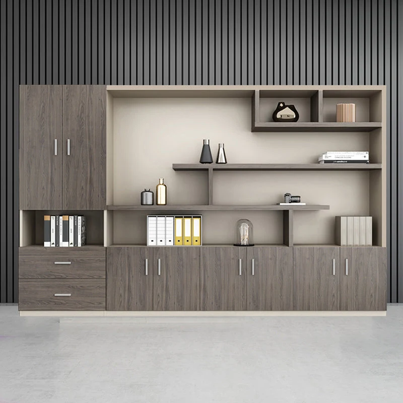 Classeur contemporain vertical en bois d'ingénierie de stockage Clearhalo