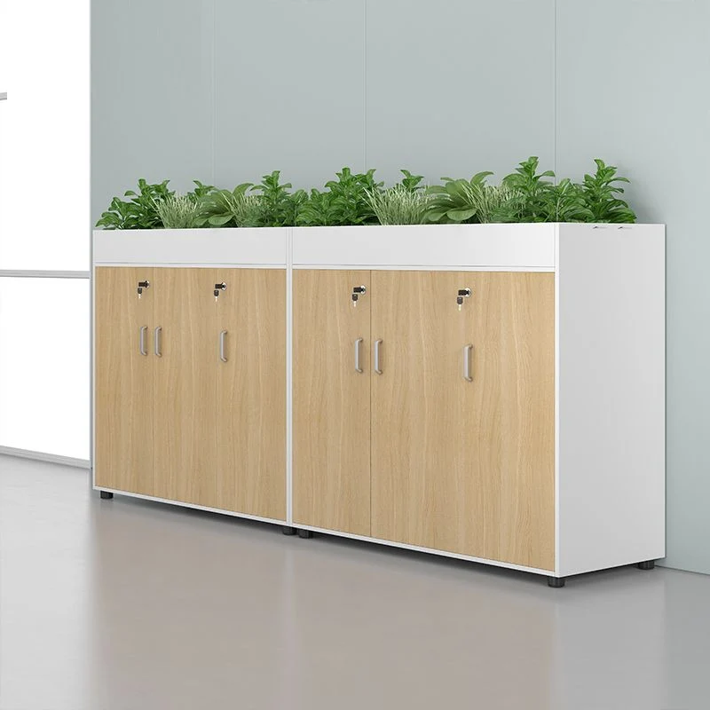 Classeur horizontal en bois massif de classeurs de style nordique avec bureau de serrure Clearhalo