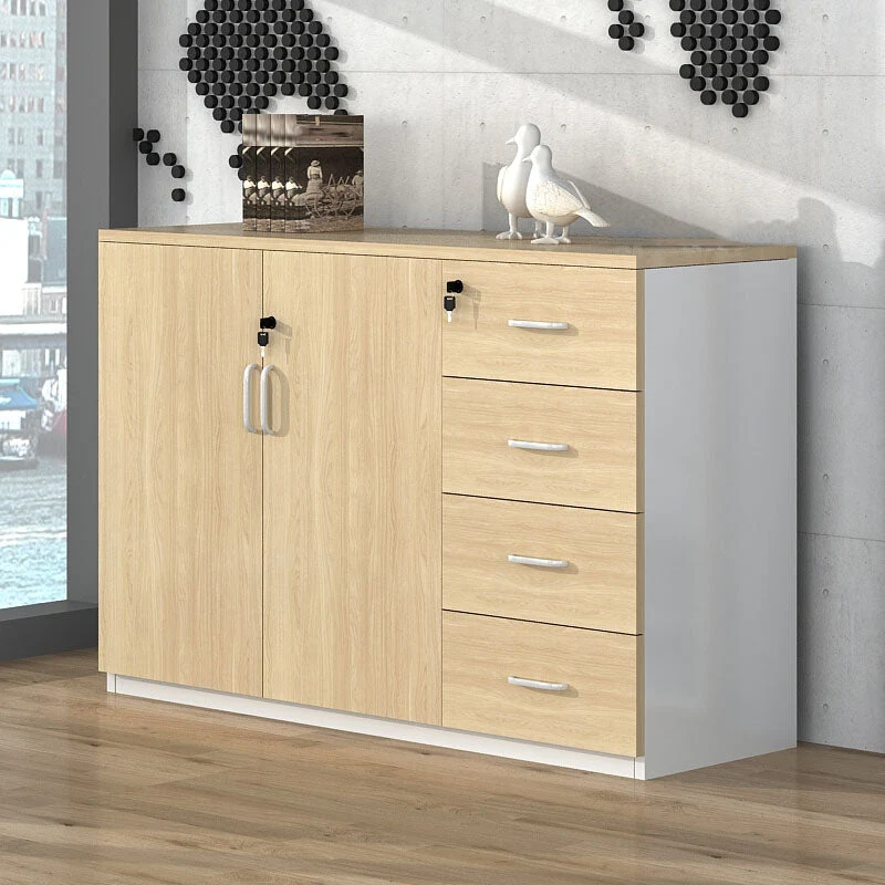 Classeur latéral en bois de classeur scandinave pour le bureau à domicile Clearhalo