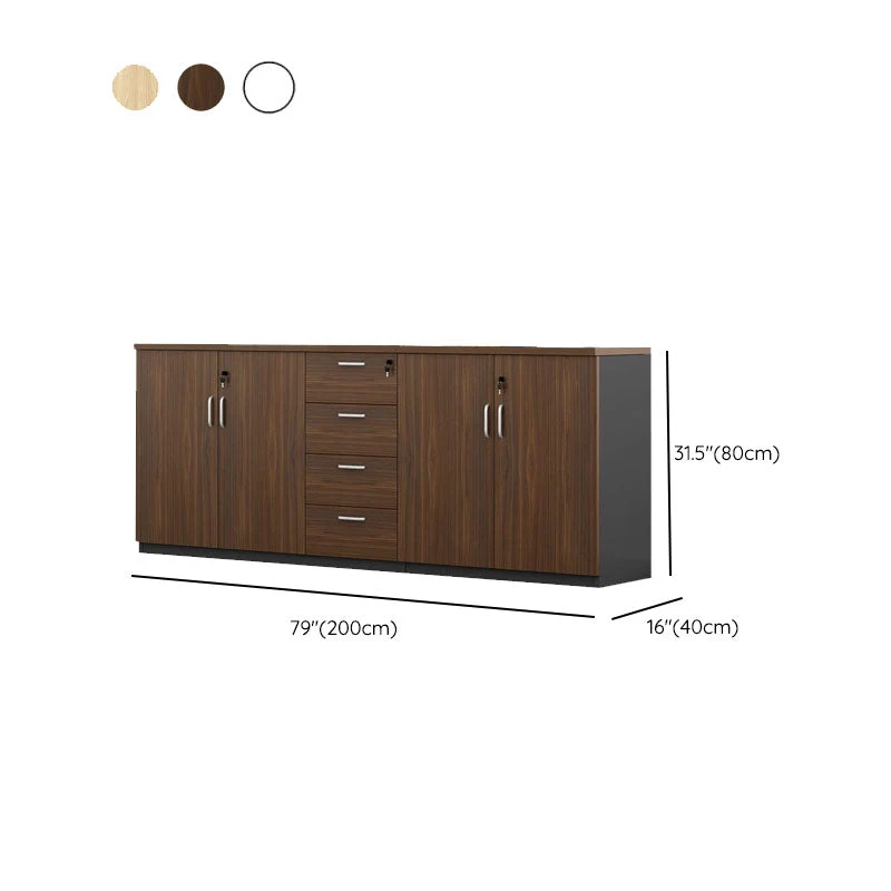Classeur latéral en bois de classeur scandinave pour le bureau à domicile Clearhalo