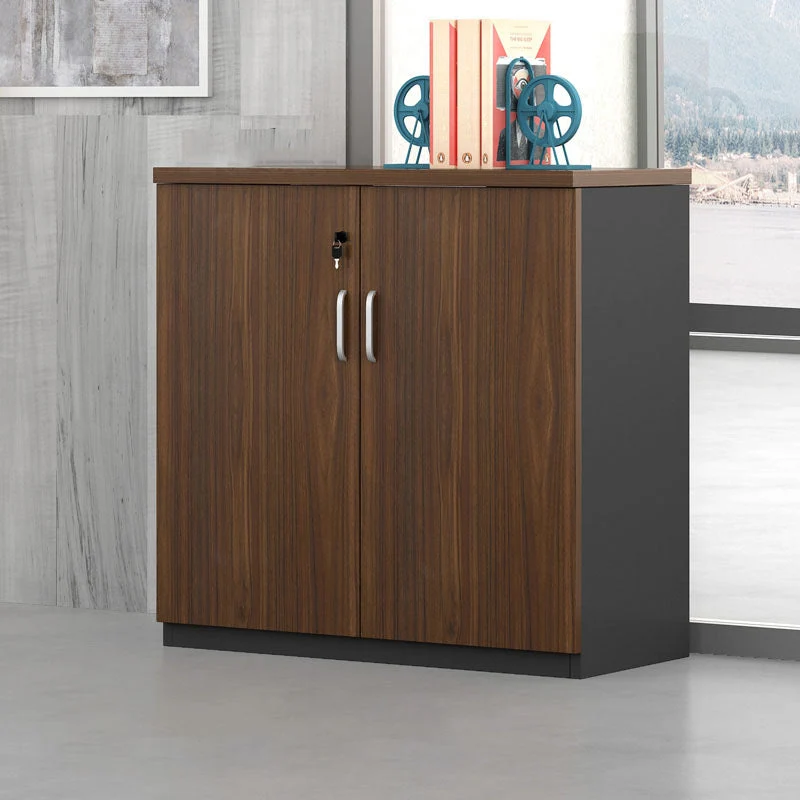 Classeur latéral en bois de classeur de style nordique avec rangement verrouillable Clearhalo