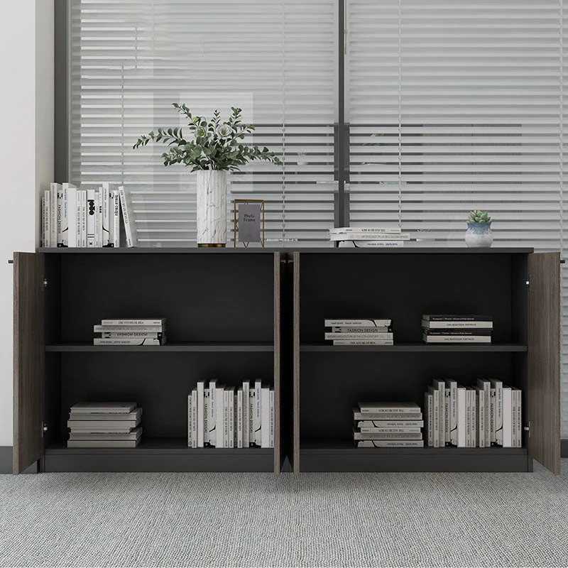 Classeur latéral en bois massif avec étagères de rangement, classeur expresso moderne Clearhalo