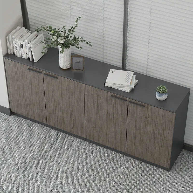 Classeur latéral en bois massif avec étagères de rangement, classeur expresso moderne Clearhalo