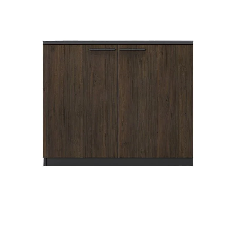 Classeur latéral en bois massif avec étagères de rangement, classeur expresso moderne Clearhalo