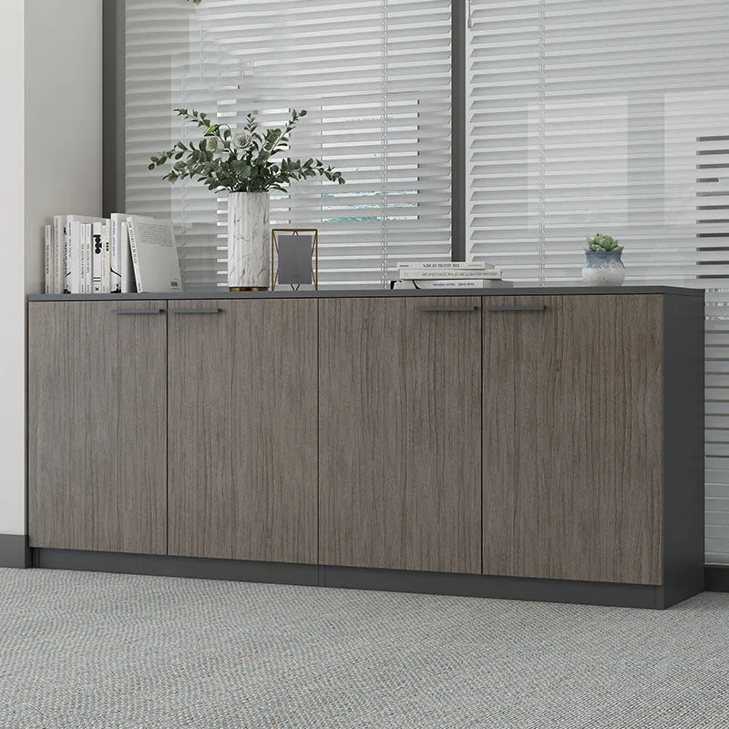 Classeur latéral en bois massif avec étagères de rangement, classeur expresso moderne Clearhalo