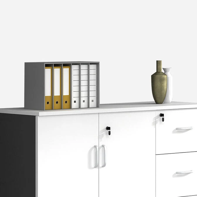 Classeur latéral en bois de style contemporain avec rangement verrouillable Clearhalo