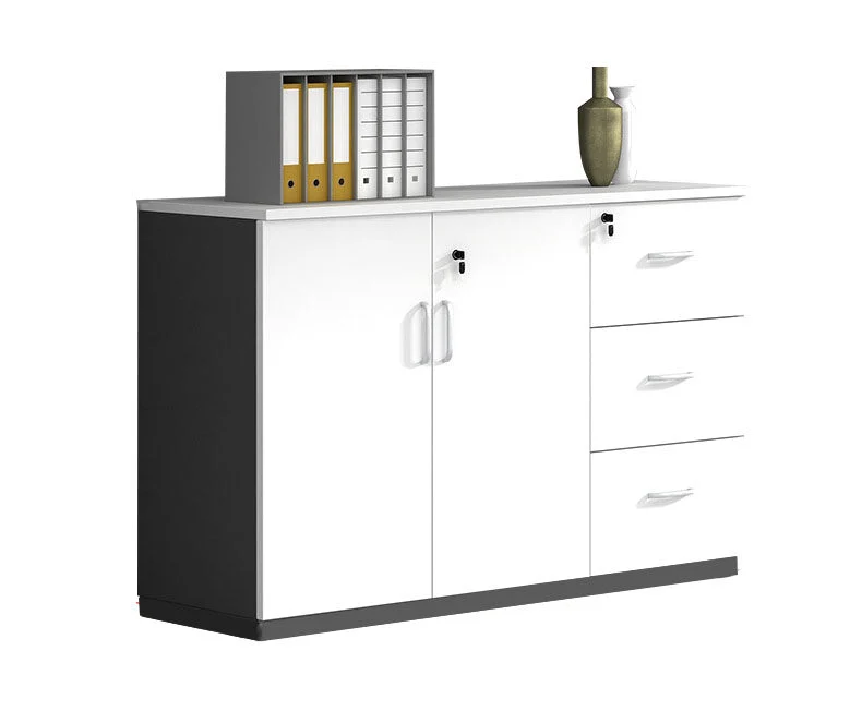 Classeur latéral en bois de style contemporain avec rangement verrouillable Clearhalo