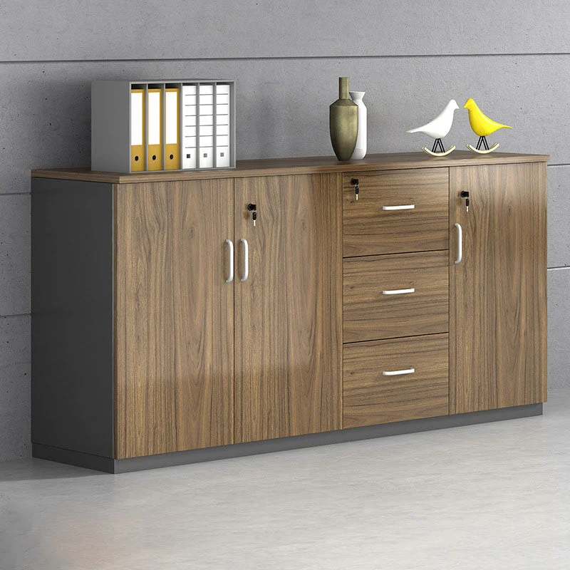 Classeur latéral en bois de style contemporain avec rangement verrouillable Clearhalo