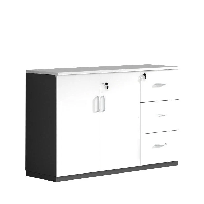 Classeur latéral en bois de style contemporain avec rangement verrouillable Clearhalo