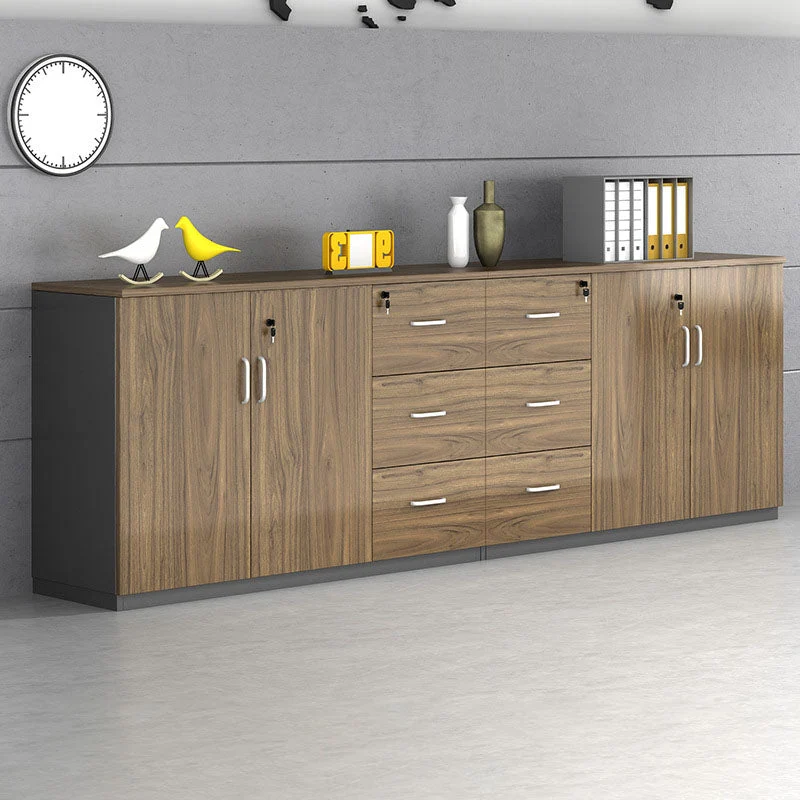 Classeur latéral en bois de style contemporain avec rangement verrouillable Clearhalo