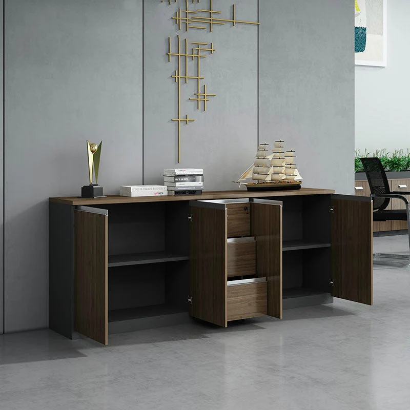 Classeur latéral en bois de style nordique avec rangement verrouillable Clearhalo