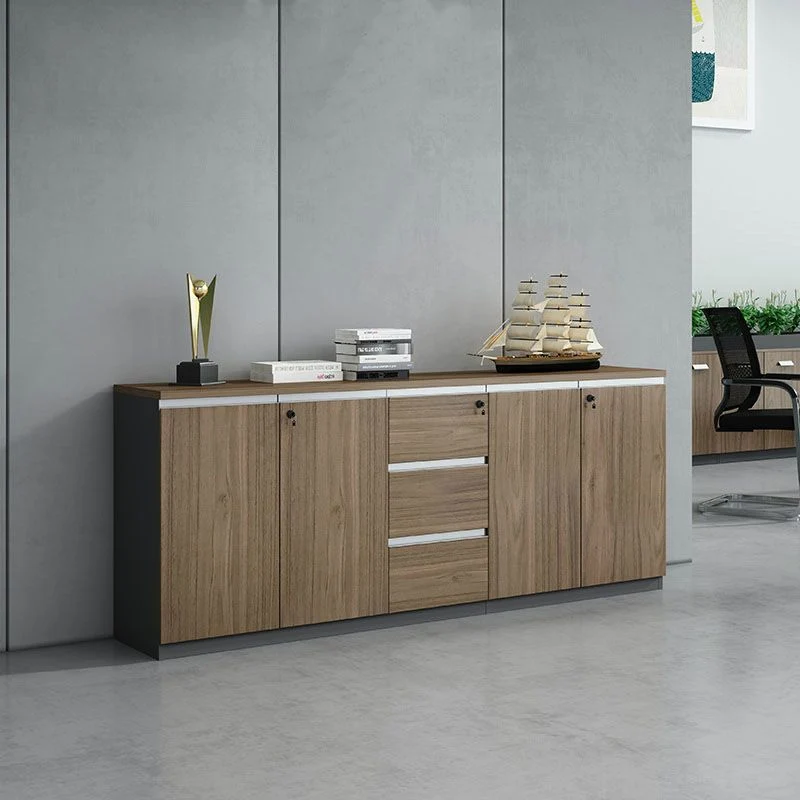 Classeur latéral en bois de style nordique avec rangement verrouillable Clearhalo