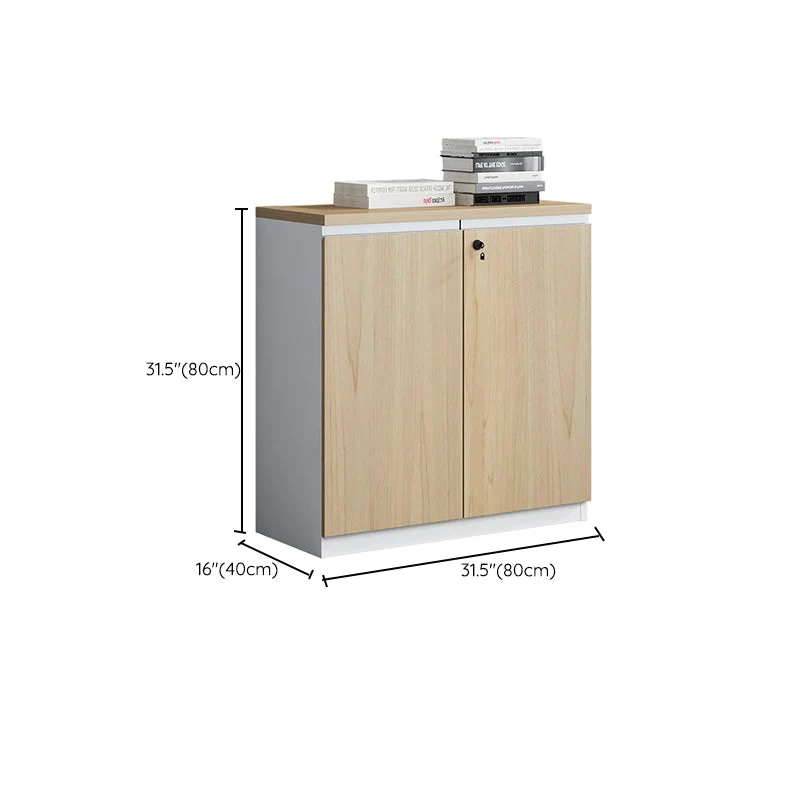Classeur latéral en bois de style nordique avec rangement verrouillable Clearhalo