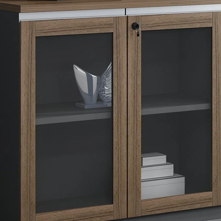 Classeur latéral en bois de style nordique avec rangement verrouillable Clearhalo