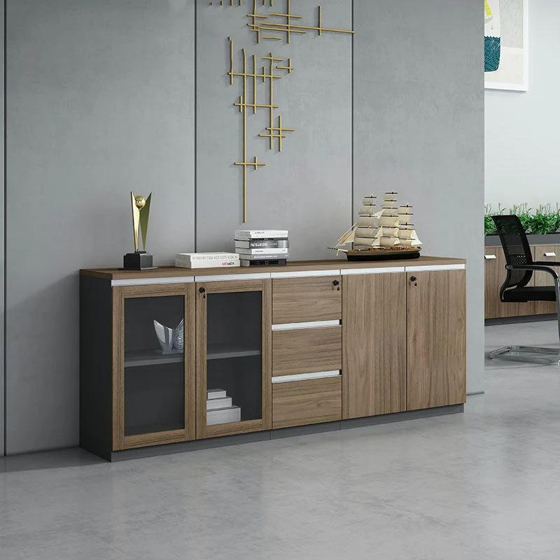 Classeur latéral en bois de style nordique avec rangement verrouillable Clearhalo