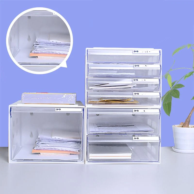 Classeur latéral contemporain en acrylique pour bureau à domicile Clearhalo