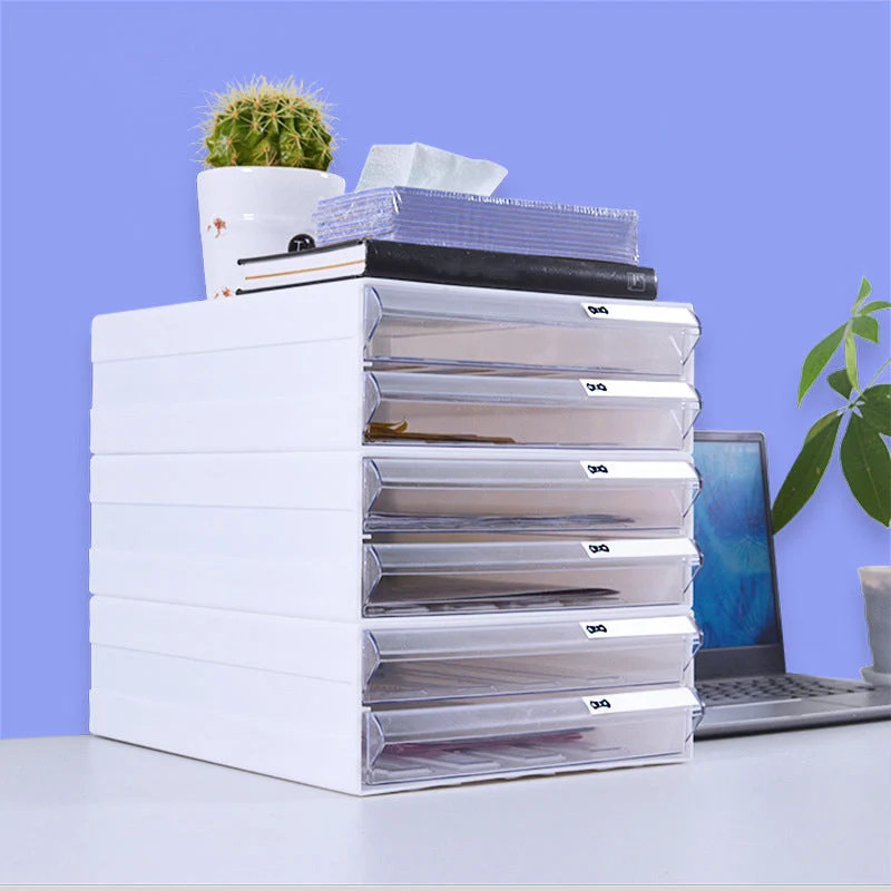 Classeur latéral contemporain en acrylique pour bureau à domicile Clearhalo