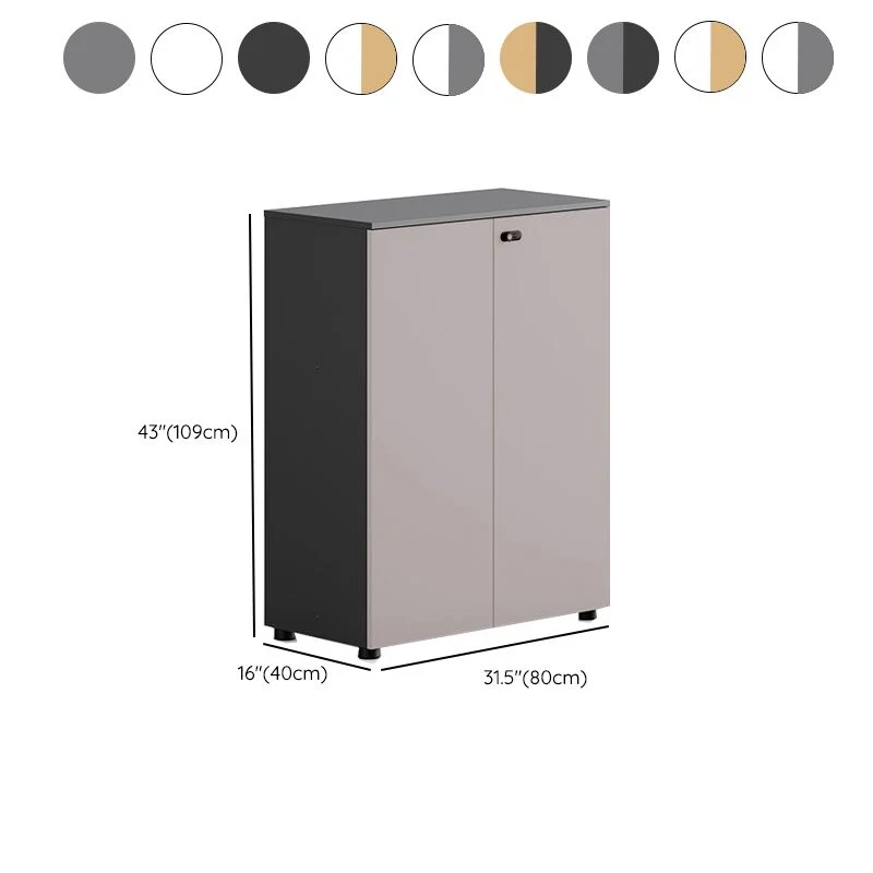 Classeur latéral contemporain en bois d'ingénierie avec serrure et rangement Clearhalo