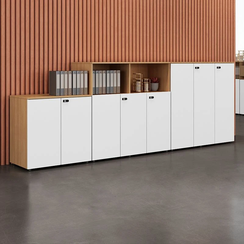 Classeur latéral contemporain en bois d'ingénierie avec serrure et rangement Clearhalo