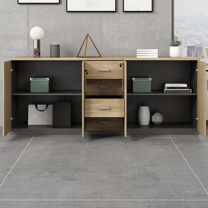 Classeur latéral contemporain en bois d'ingénierie avec rangement Clearhalo