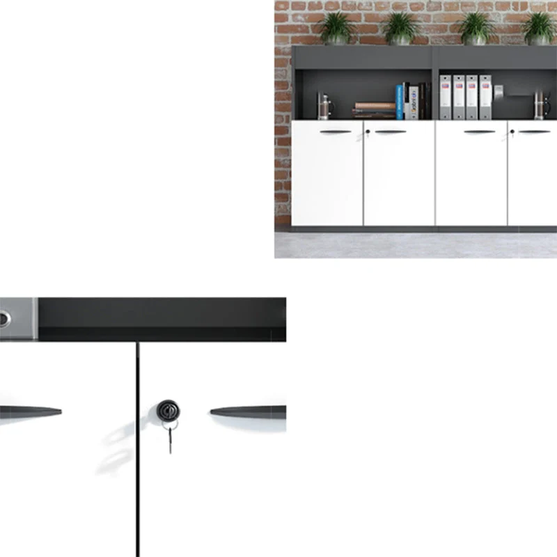 Classeur latéral moderne en bois avec rangement verrouillable Clearhalo